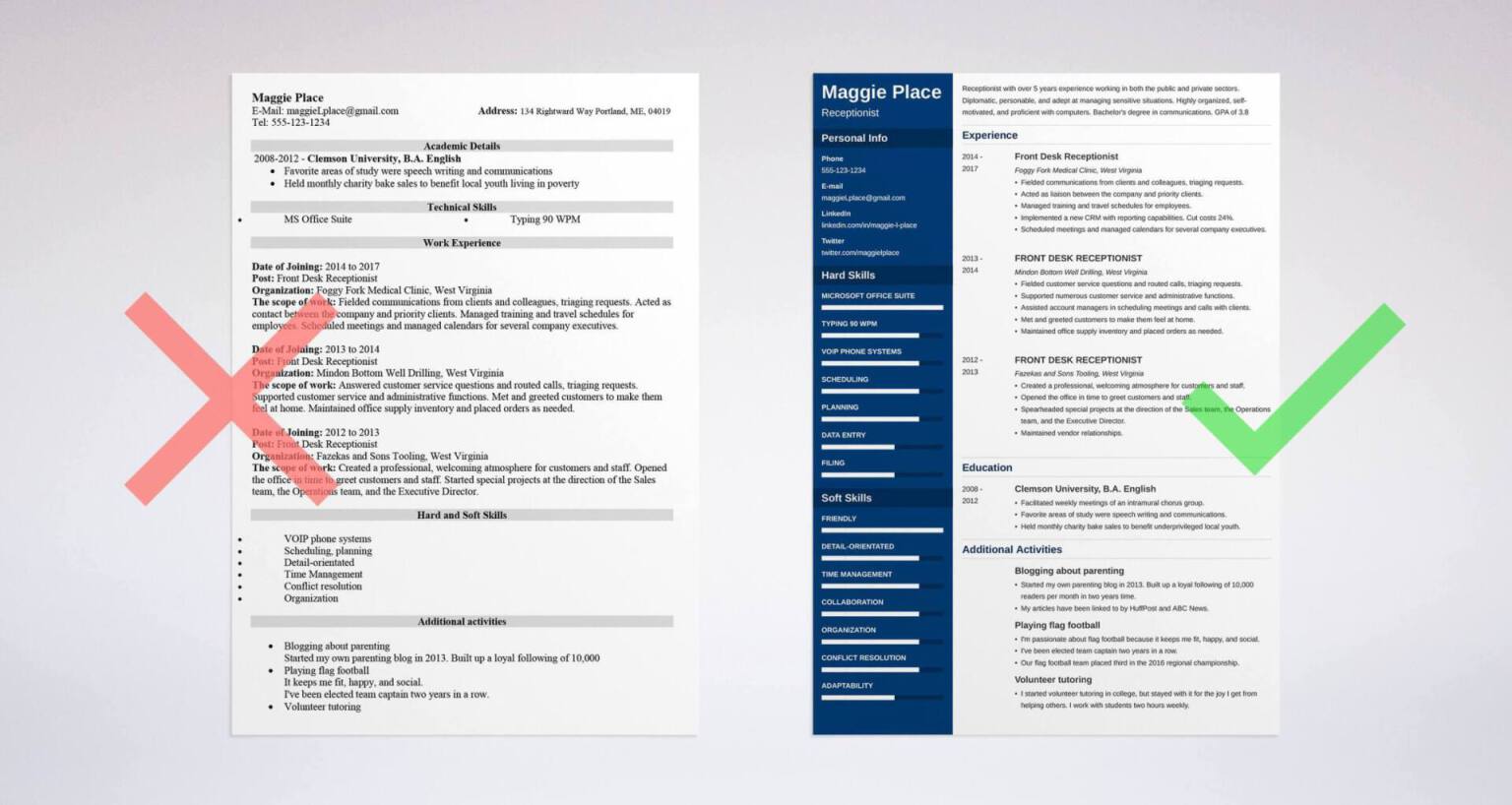 receptionist resume templates