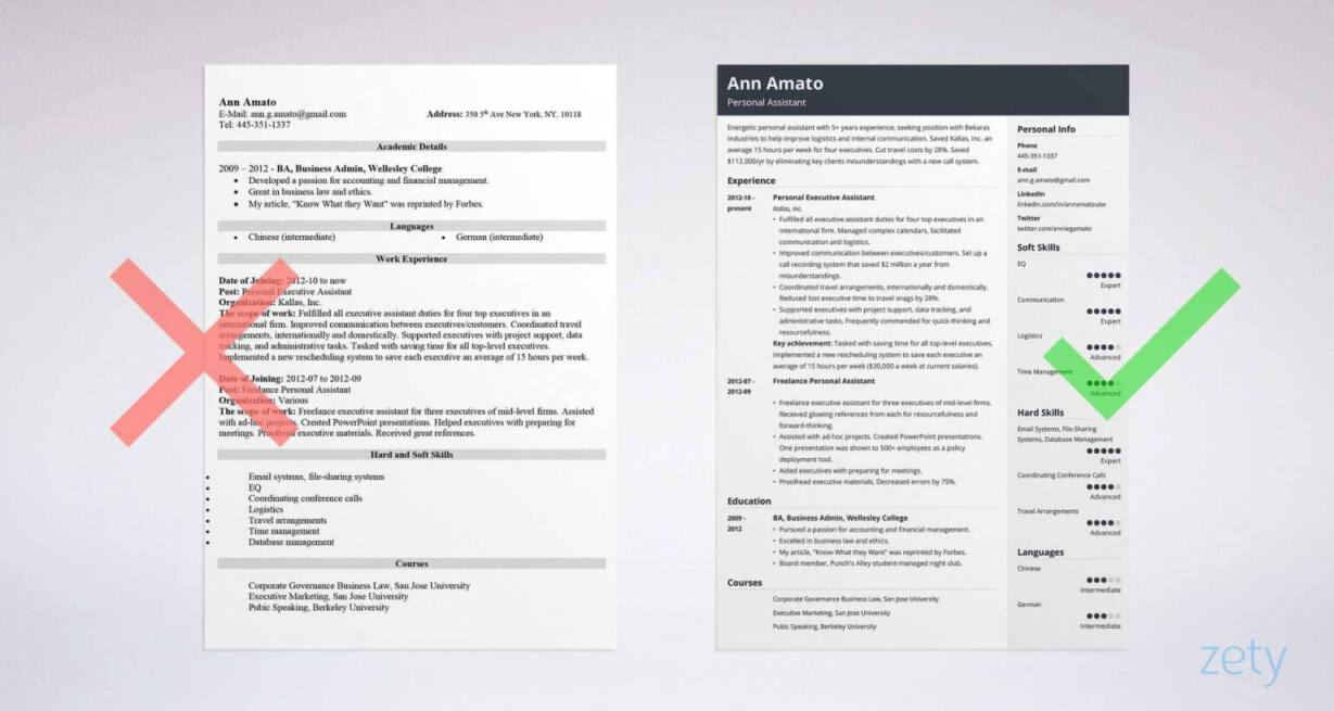 personal assistant resume templates