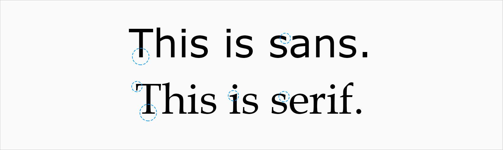 comparison of sans serif and serif fonts