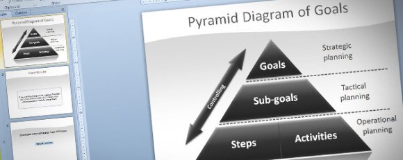 Pyramid of Goals Diagram for PowerPoint
