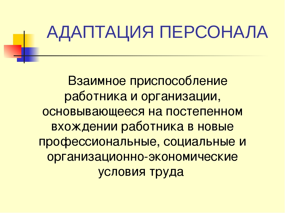 Адаптация персонала в организации презентация