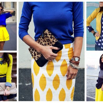 Сочетание синего и желтого в одежде