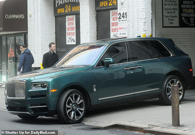 Pictured: Hunter was seen last week leaving a parking garage in New York City in his brand new Rolls Royce Cullinan before dropping Wendy off at her sober home