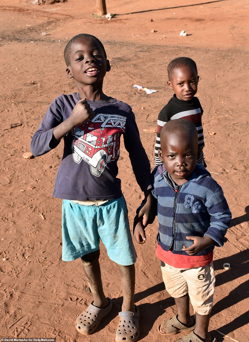 Off-brand Crocs and other sandals are the most common footwear, but about half of the kids were barefoot on one late June afternoon – the middle of Zambia