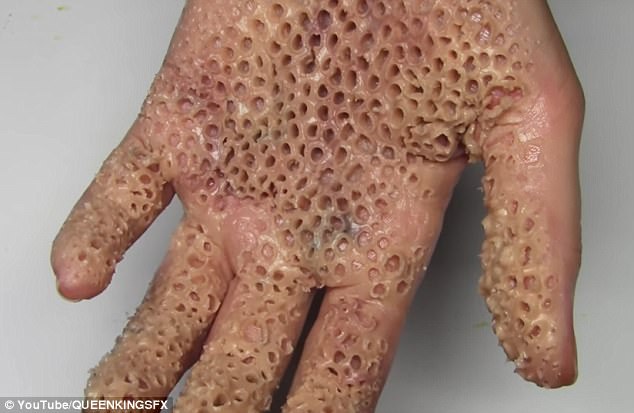 In recent years, more extreme examples of these triggers have become common, including images edited to show human body parts filled with lotus-like holes, or similar impressions created using special effects makeup, as demonstrated in a tutorial shared on YouTube
