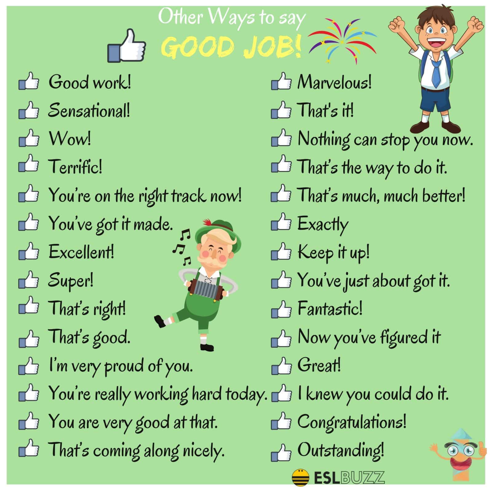 Ways to Say GOOD JOB
