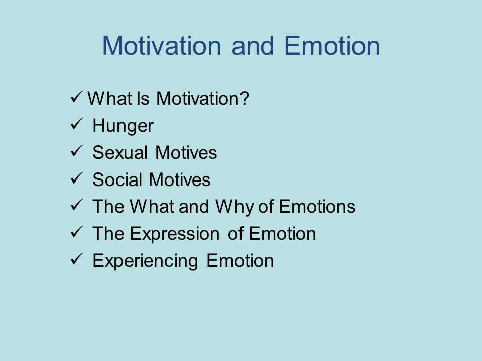 Motivation and Emotion What Is Motivation.