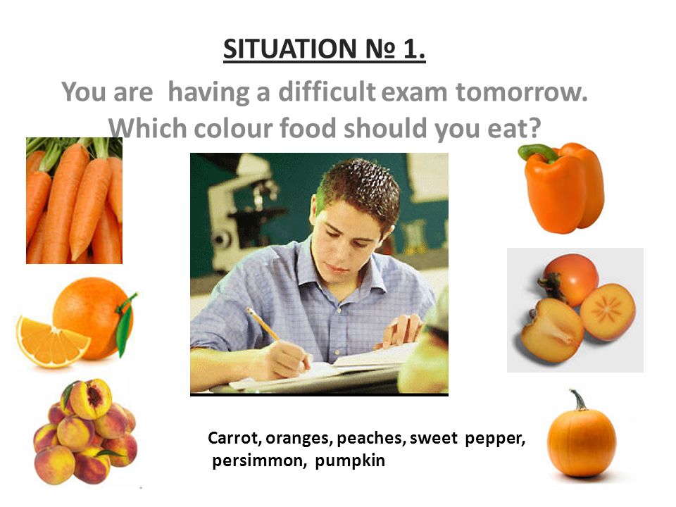 SITUATION № 1. You are having a difficult exam tomorrow.