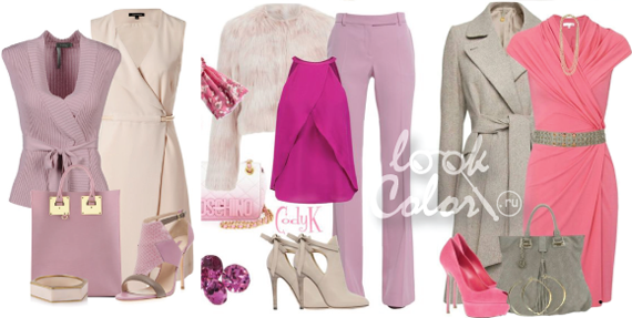 сочетание бежевого и розового цвета в одежде 3