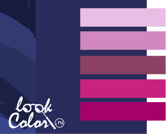 сочетание фиолетово-синего цвета с розовым