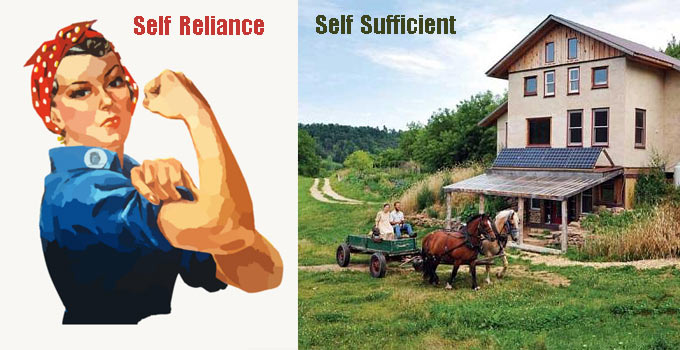 The difference between self reliance and self sufficient