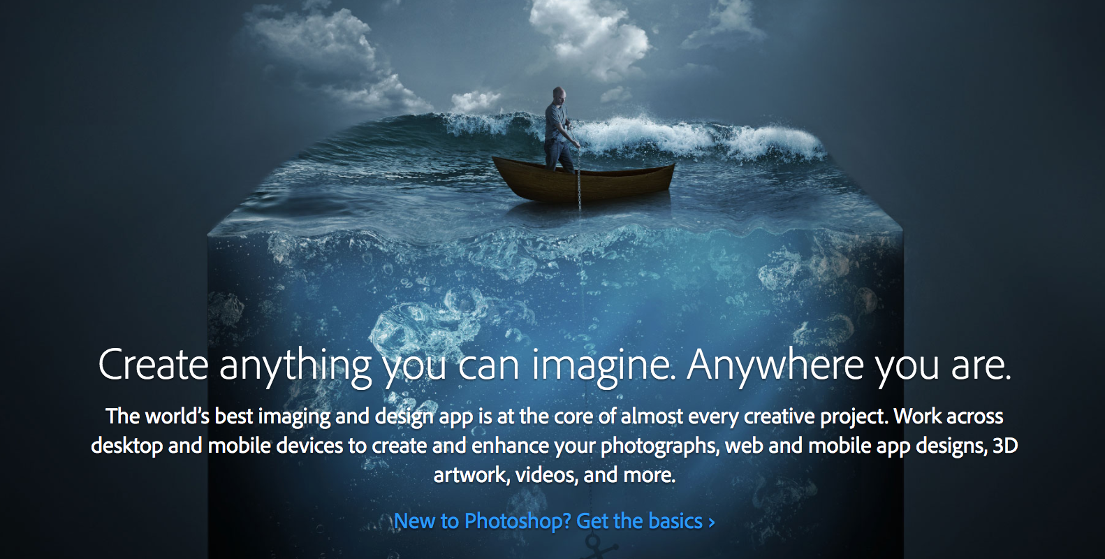 Screenshot of Adobe photoshop website.