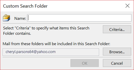 Enter a name for your Search Folder