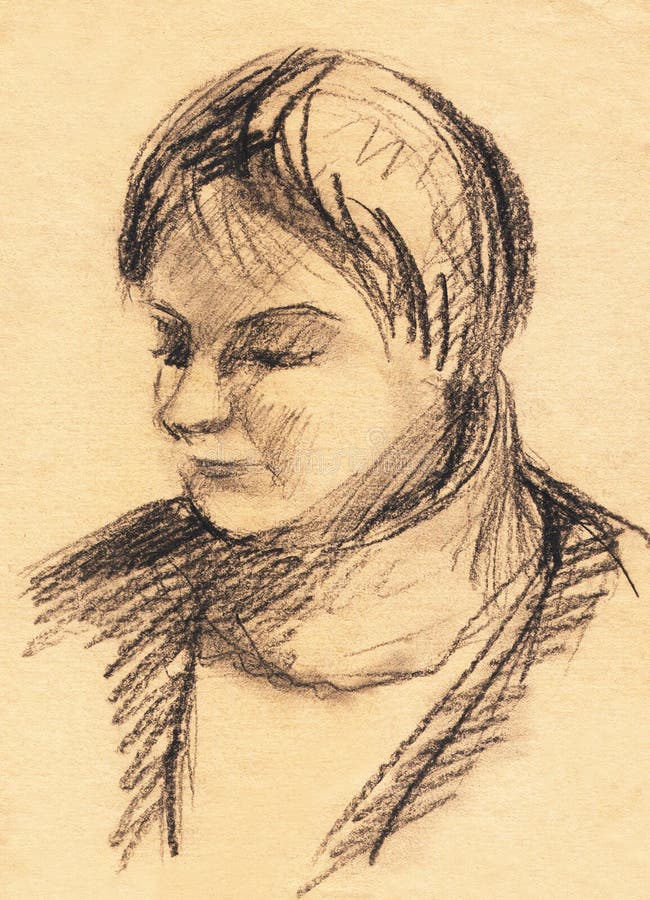 Portrait sketch. Of a woman vector illustration