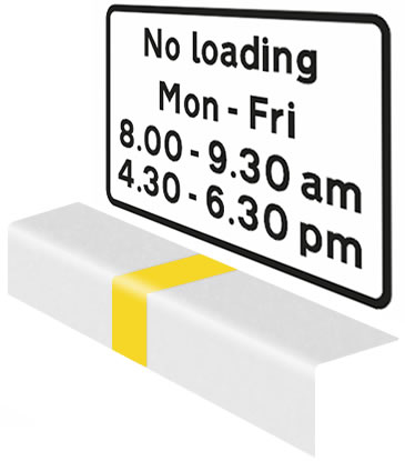 Loading is prohibited between times shown on the sign