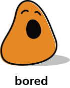 Cartoon blob shape that looks bored