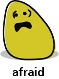 Cartoon blob shape that looks afraid