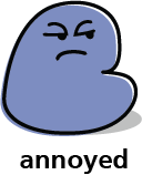 Cartoon blob shape that looks annoyed