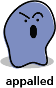 Cartoon blob shape that looks appalled