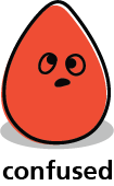 Cartoon blob shape that looks confused