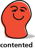 Cartoon blob shape that looks content