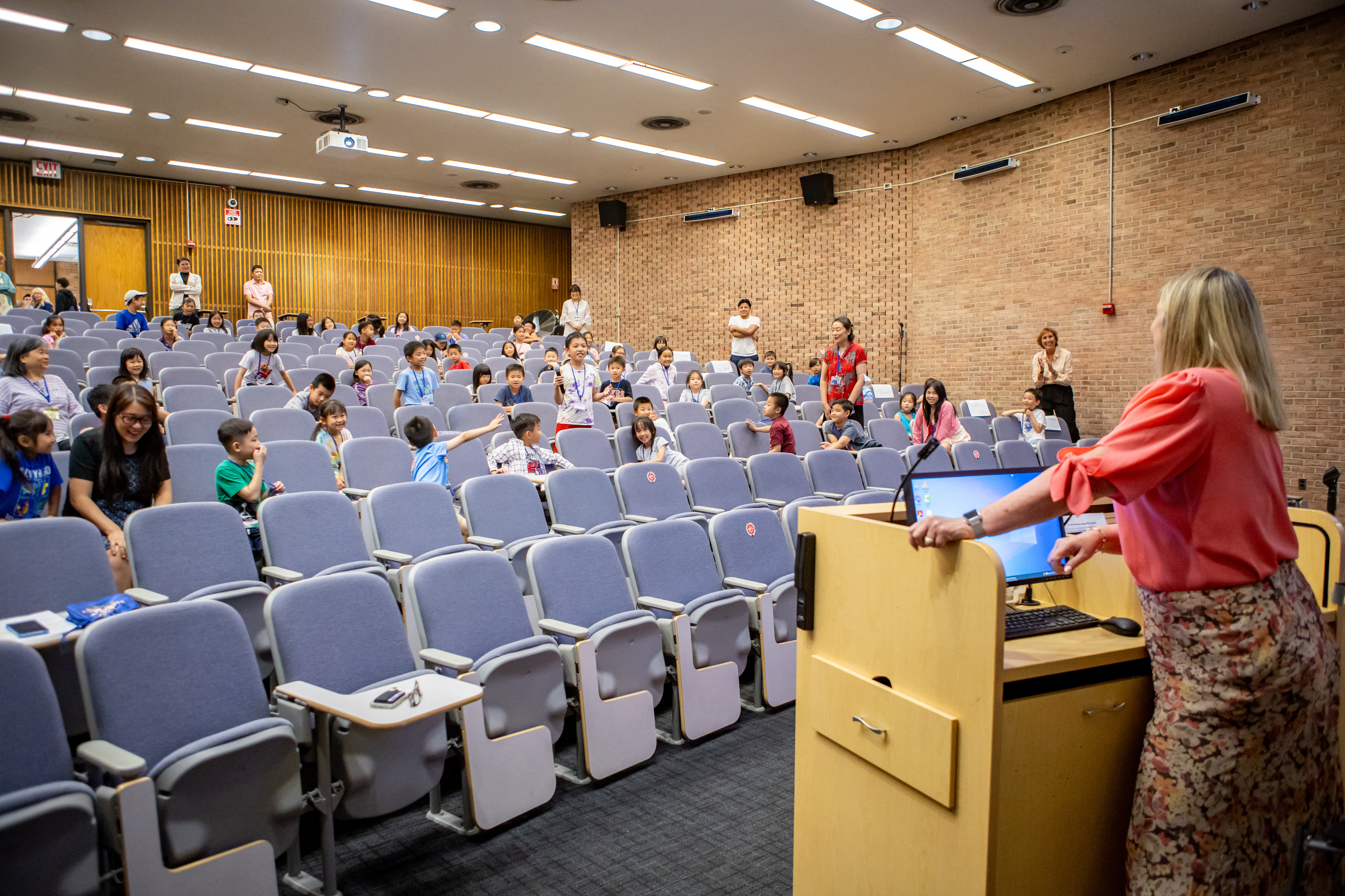 Grammar And Middle School Students Enrolled in The QCC Kids and Teens Summer Academy at a Special Q&A with President Christine Mangino