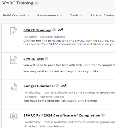 SPARC training module