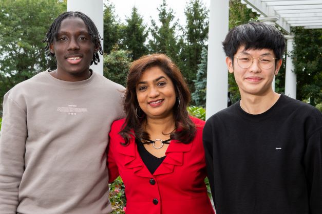 Dr. Sharon Lall-Ramnarine with CRSP Mentees Elijah Bernard and Ho Martin Yuen