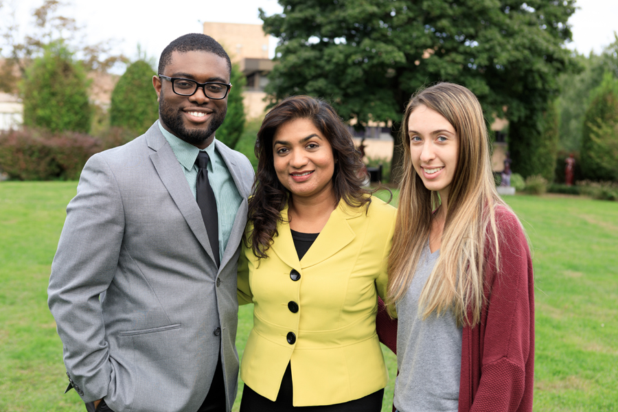 Dr. Sharon Lall-Ramnarine with CRSP College Assistants Rawlric Sumner and Kristina Papacostas