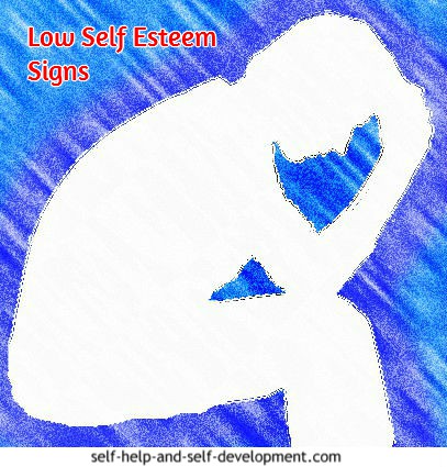 Image showing lack of self confidence, a low self esteem sign.