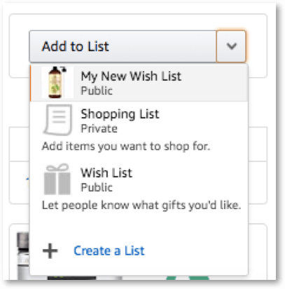 adding new items to existing amazon wish list