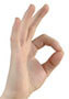Making an OK gesture with thumb and forefinger.